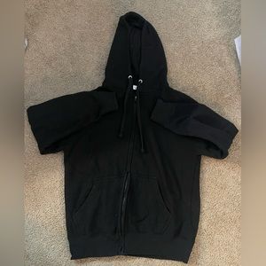 Rhinestone Wing Black Zip up Hoodie